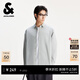 杰克·瓊斯（JACK&JONES）男裝春季字母刺繡純棉舒適寬松日常休閑翻領(lǐng)長(cháng)袖襯衫225305036 C42海霧灰 常規 M