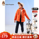 暇步士（Hush Puppies）童裝兒童外套秋冬季新款男女大童簡(jiǎn)約時(shí)尚加厚風(fēng)衣外套 甜橙桔 155 cm(偏大半碼)
