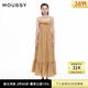 moussy 女裝新品甜美森系荷葉邊露背吊帶連衣裙028HAZ30-0351 055花紋黃色 S 00001