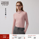 Teenie Weenie小熊多巴胺簡(jiǎn)約學(xué)院風(fēng)修身中領(lǐng)長(cháng)袖T恤貼身打底衫女 粉色 M (165)