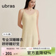 ubras呼呼睡裙女碎花吊帶裙子可外穿春夏款黃底薰衣草印花