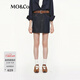 MO&Co.【C+系列】半身裙2025秋新品原牛牛仔短裙中低腰MBE3SKT017 牛仔藍色 S