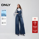 ONLY秋季休閑百搭顯瘦高腰背帶褲牛仔褲女|12437M004 J35 復古牛仔 L L標準褲長(cháng)