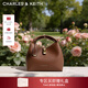 CHARLES&KEITH簡(jiǎn)約手提包菜籃子包斜挎包新年生日禮物送女友CK2-10701618 Chocolate巧克力色 M