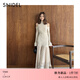 SNIDEL2025秋冬新品優(yōu)雅圓領(lǐng)露肩喇叭袖針織魚(yú)尾連衣裙SWNO255083 象牙白 均碼