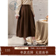 紫涵（ZIHAN）紫涵拼接花苞型半身裙女秋季高腰顯瘦通勤百搭寬松中長(cháng)裙 松果咖 M