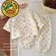 G.duck新款兒童薄款雙層純棉紗布睡衣夏季寶寶家居服男女童長(cháng)袖春秋套裝 新紗布套裝-圓點(diǎn) 80 cm