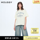 moussy 新品復古感字母印花寬松短袖T恤女028ISZ90-0561 010白色 均碼