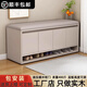 政一現貨速發(fā)實(shí)木換鞋凳門(mén)口家用入戶(hù)玄關(guān)柜進(jìn)門(mén)可坐可收納軟包矮鞋柜 奶咖色（120*35*50cm）