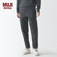 無(wú)印良品 MUJI 男女通用 雙層編織 里起毛 錐形褲 無(wú)性別 男款女款 BEI16C1A 深灰色 S