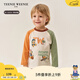 Teenie Weenie Kids小熊童裝25年秋季男女寶寶插肩鴛鴦袖印花T恤 橘色 100 cm