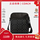 蔻馳（COACH）【奢禮傳情】男包 老花飛行包時(shí)尚百搭實(shí)用單肩斜挎包 送男友禮物 黑色4010QBMI5