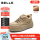 百麗（Belle）簡(jiǎn)約百搭高幫板鞋女冬季新款商場(chǎng)同款加絨厚底板鞋E6J1DDM5 卡其色 38 (240mm)