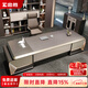忠勝辦公家具（ZHONGSHENG）老板桌總裁辦公桌簡(jiǎn)約現代辦公家具高端輕奢大班臺桌椅組合 2.8米老板桌【短側柜】+椅