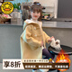 G.duck小黃鴨童裝女童秋冬裝外套兒童女孩冬季加絨加厚中長(cháng)款毛呢大衣 黃色送包包 160 (建議145-155cm 11-12周歲）