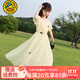 G.duck童裝女童連衣裙夏裝2024新款女大童長(cháng)裙雪紡裙子兒童公主裙夏季薄 淺黃色qcgeagg 170 (建議身高160cm 14-15歲)
