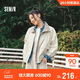 森馬（Semir）外套女春季拼接格子oversize花苞2026復古松弛感夾克10A126108002