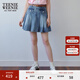 Teenie Weenie小熊女裝春裝休閑元氣少女牛仔百褶裙半身裙短裙 中藍色 S