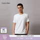 Calvin KleinJeans夏季男女情侶中性休閑簡(jiǎn)約ck壓紋字母圓領(lǐng)純色內搭短袖T恤