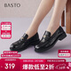 百思圖26春樂(lè )福鞋復古潮流學(xué)院風(fēng)女單鞋BV301AA6 黑色 36