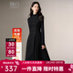 晚白【新品】亮閃閃毛呢背心裙冬款優(yōu)雅知性風(fēng)修身顯瘦垂墜無(wú)袖連衣裙 黑色 L