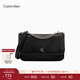 Calvin Klein女包優(yōu)雅休閑通勤風(fēng)便攜ck翻蓋鏈條油蠟皮單肩斜挎小方包禮物 UB1-太空黑 OS