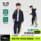 左西男童春裝兒童運動(dòng)套裝春秋外套2026新款男孩帥氣衣服 藏青色 130