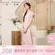 三彩大碼女裝2025夏季新款新中式立領(lǐng)連衣裙提花修身改良旗袍胖MM