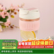 樂(lè )扣樂(lè )扣（LOCK&LOCK）咖啡杯耐熱玻璃水杯子男女學(xué)生便攜式雙飲吸管杯隨手杯500ML粉色