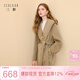 三彩【匠心大衣】100綿羊毛三彩2025冬季新款毛呢外套連帽風(fēng)衣女M