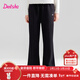 笛莎（DEESHA）童裝女童羽絨褲2025冬季新款女孩喇叭褲防寒保暖長(cháng)褲 黑色 160