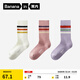 蕉內（Bananain）銀皮505C新疆棉襪子男女士長(cháng)筒撞色百搭7A抗菌防臭透氣秋冬3雙裝 【女士】彩色層疊空間A 3雙 均碼