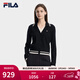 FILA 斐樂(lè )官方女士編織外套2026春新款休閑假兩件學(xué)院風(fēng)毛衣開(kāi)衫 傳奇藍-NV M 165/84A/M