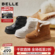 百麗（Belle）厚底增高雪地靴女冬季新款商場(chǎng)同款保暖魔術(shù)貼東北靴E8R1DDD5 棕色 38