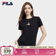 FILA 斐樂(lè )官方女子短袖T恤夏季時(shí)尚運動(dòng)兔子刺繡圓領(lǐng)絲柔棉套頭衫