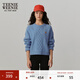 Teenie Weenie【綿羊毛】小熊女裝時(shí)尚簡(jiǎn)約秋季灰色毛衣毛針織衫女 淺藍色 M 165