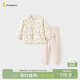 童泰（TONGTAI）寶寶套裝秋冬季純棉夾棉嬰兒衣服兒童內衣睡衣家居服粉色80cm