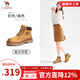 駱駝（CAMEL）情侶款大黃靴時(shí)尚休閑百搭英倫厚底增高經(jīng)典馬丁靴 G13W076002W 駝色/咖色(女款) 38