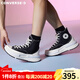 匡威（Converse）男女鞋Legacy 夾心復古厚底休閑帆布鞋高幫增高小個(gè)子情侶鞋 A00869C 黑 38 /5.5