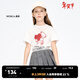 little MO&Co.5A抑菌 童裝女童純棉短袖印花t恤兒童上衣女男童洋氣 本白色2 140 140/68