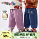 嘟嘟家寶寶褲子冬裝男童奧粒絨休閑褲女童加絨加厚長(cháng)褲冬季兒童保暖童裝 紫色 100