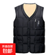 秋冬中老年保暖男士羊羔絨冬季馬甲新款加厚棉馬大碼爸爸坎肩背心 黑色字母加絨馬甲 3XL 適合130-145斤