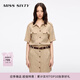 MISS SIXTY2025夏季新款牛仔連衣裙女配腰帶含天絲工裝風(fēng)收腰顯瘦 卡其 M