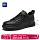 海瀾之家HLA男鞋休閑鞋子板鞋秋冬皮鞋子男HAAXXM1EBF061 黑色增高42