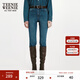 Teenie Weenie【涼感】小熊春季簡(jiǎn)約修身小腳牛仔褲小個(gè)子長(cháng)褲女款 中藍色 M (165)