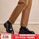 皓頓（HAUT TON）【孫紅雷同款】商務(wù)休閑皮鞋男真皮正裝皮鞋系帶宴會(huì )婚禮皮鞋子 黑色 41 -適合運動(dòng)鞋42碼