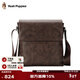 暇步士（Hush Puppies）男士單肩包復古真皮商務(wù)休閑正宗牛皮斜挎包大容量時(shí)尚單肩男背包 咖色HA-1211657W-5010
