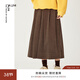 噢姆（AUM）【花影系列】AUM噢姆冬季新款棕色時(shí)尚波點(diǎn)印花燈芯絨A字半身裙 花色 L