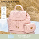 CHARLES&KEITH菱格大容量柔軟多用背包書(shū)包雙肩包包女包生日禮物CK2-60151400 粉紅色Pink S