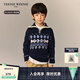 Teenie Weenie Kids小熊童裝26年新款男女童費爾島提花翻領(lǐng)毛衣 藏青色 130 cm